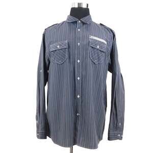 Montage Mens XXL Charcoal Long Sleeve Cotton Blend ButtonShirt w/ Pockets